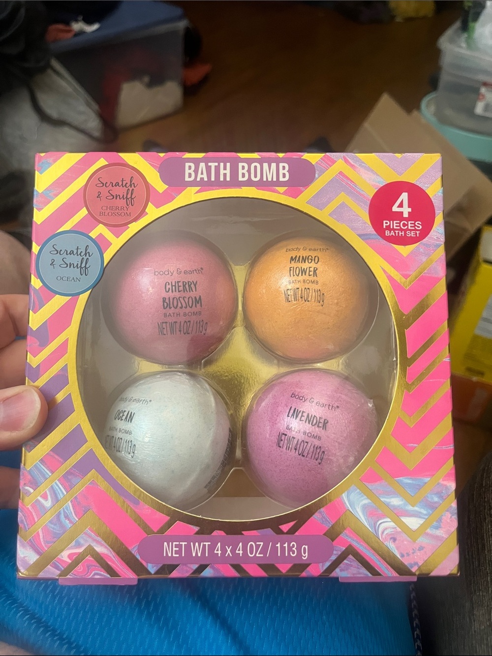 4-Piece Bath Bomb Gift Set - Assorted (Pink, Orange, Blue, Purple)